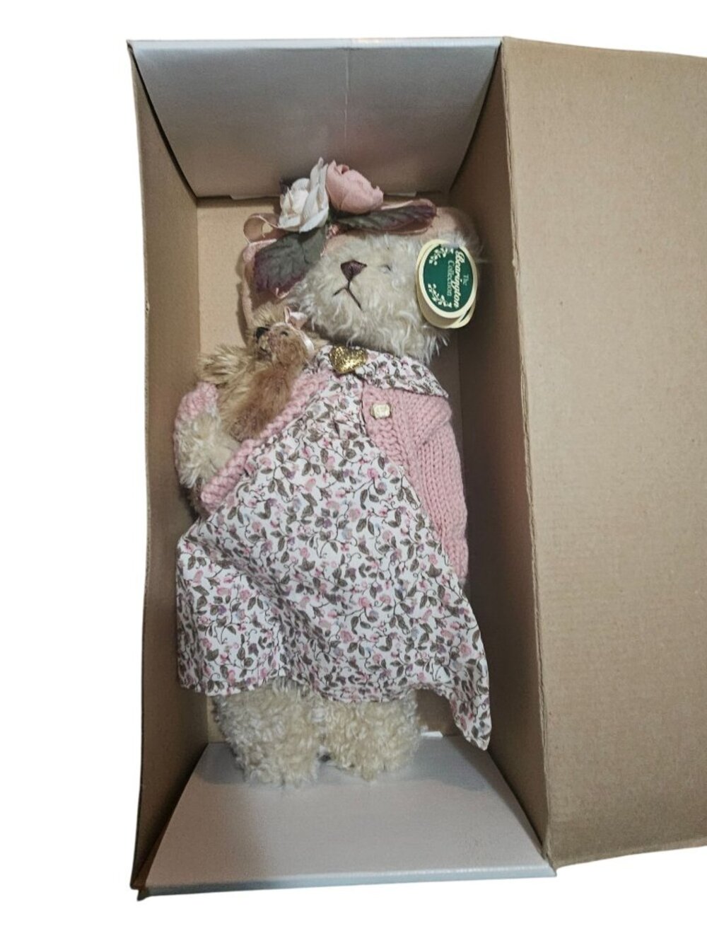 Daisy & Belle Bearington Collection Plush Bear In Floral Dress & Hat New In Box